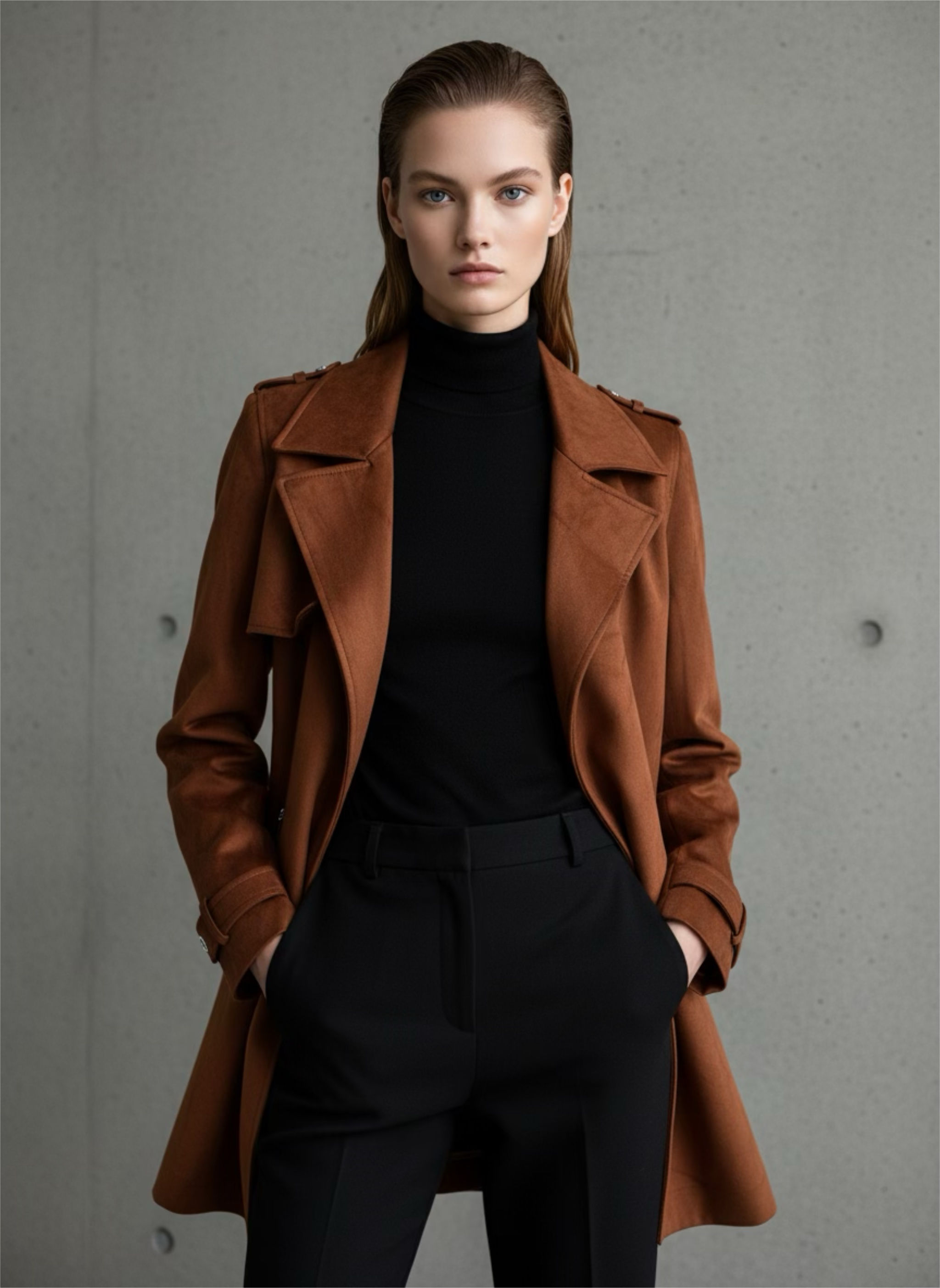 Faux Leather Coat /Size Medium