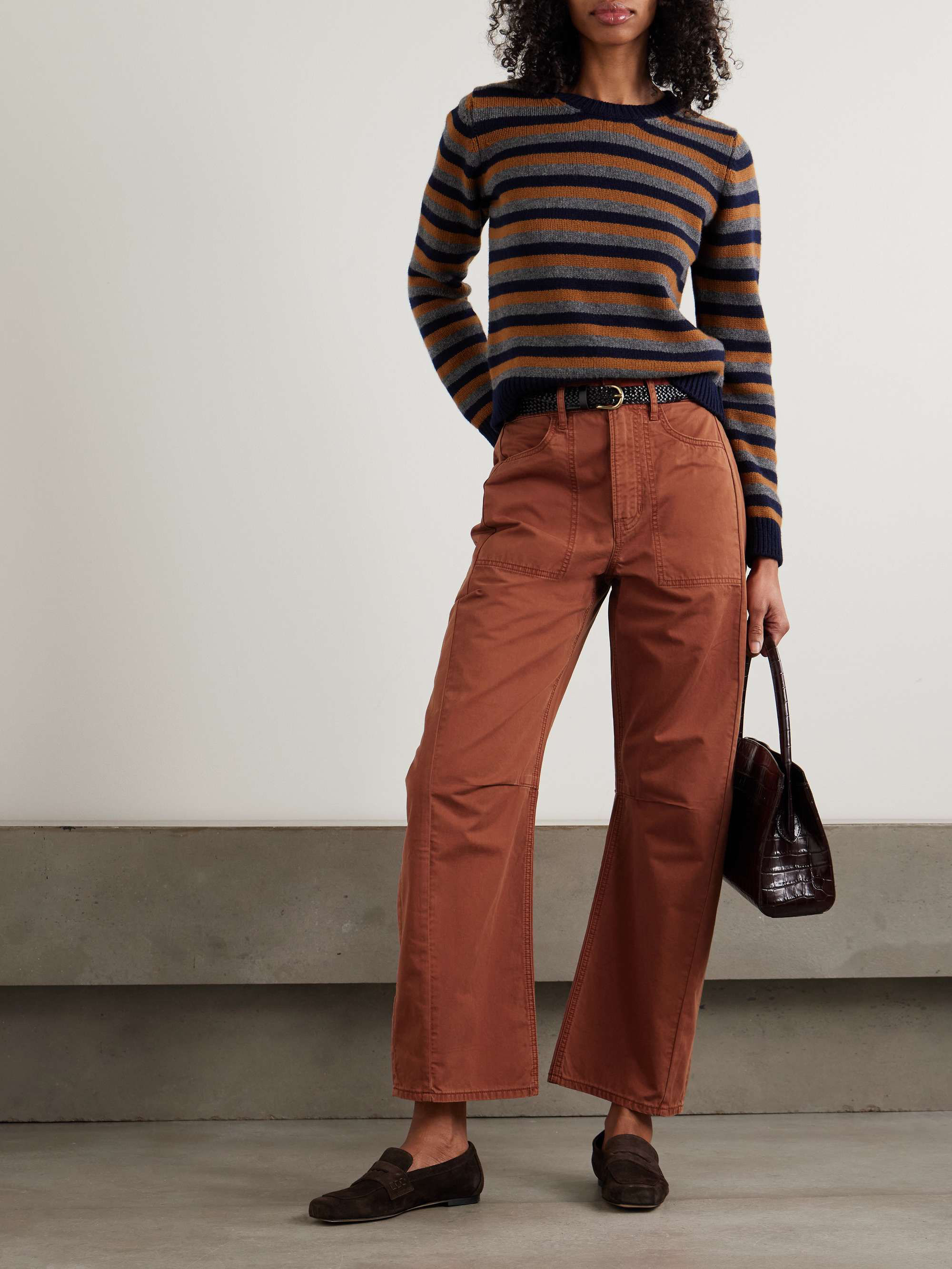 Sloan Cotton Twill Barrel Leg Pants / Size 25