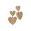 Thumbnail: Double Heart Drop Earrings (Gold & Silver)