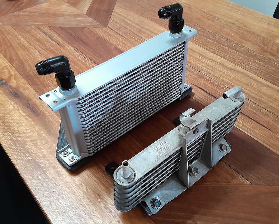 Thumbnail: Nissan Z32 300ZX TT Oil Cooler Mount Front
