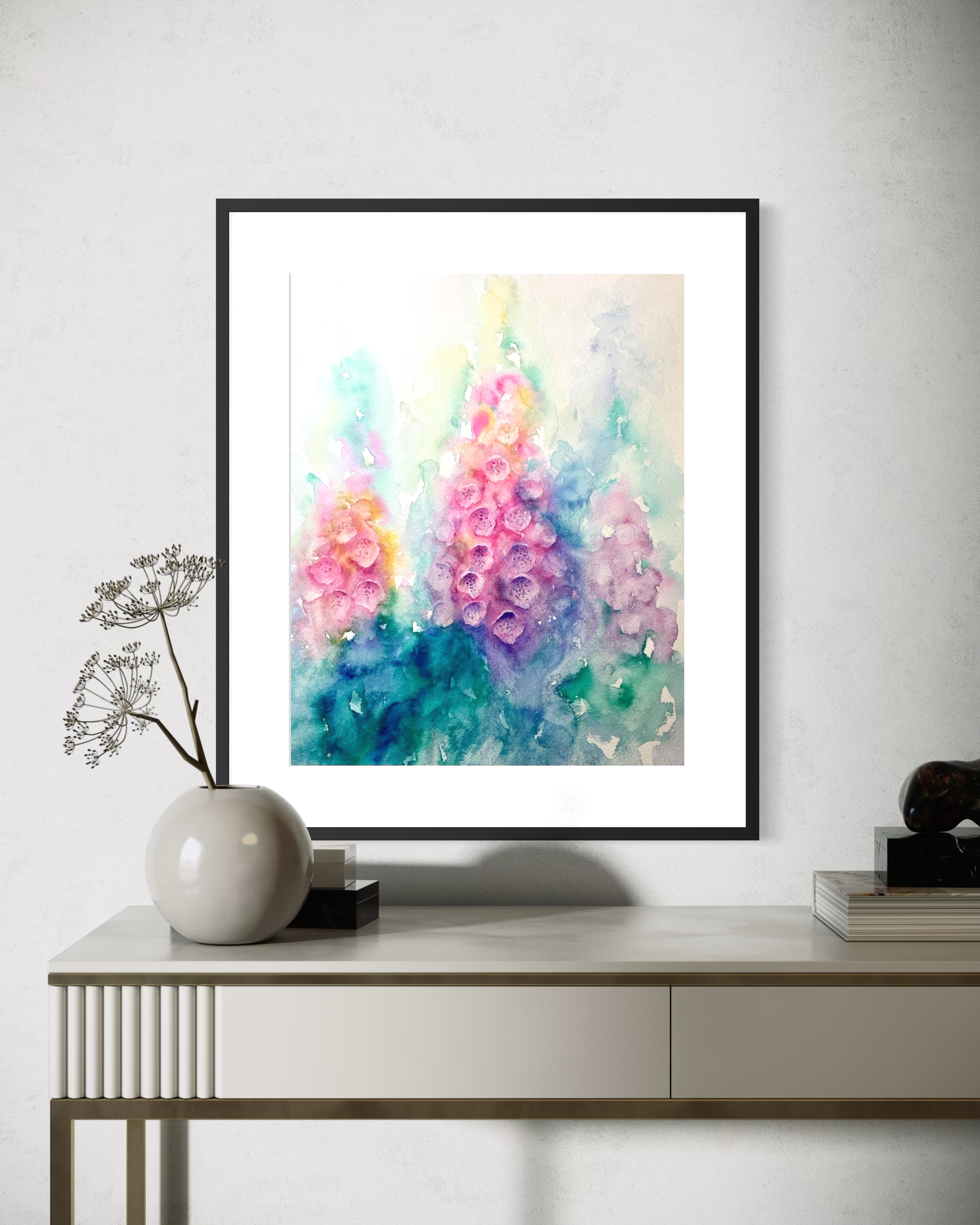 Foxgloves — Original Watercolor Painting, 14 by 10 inches