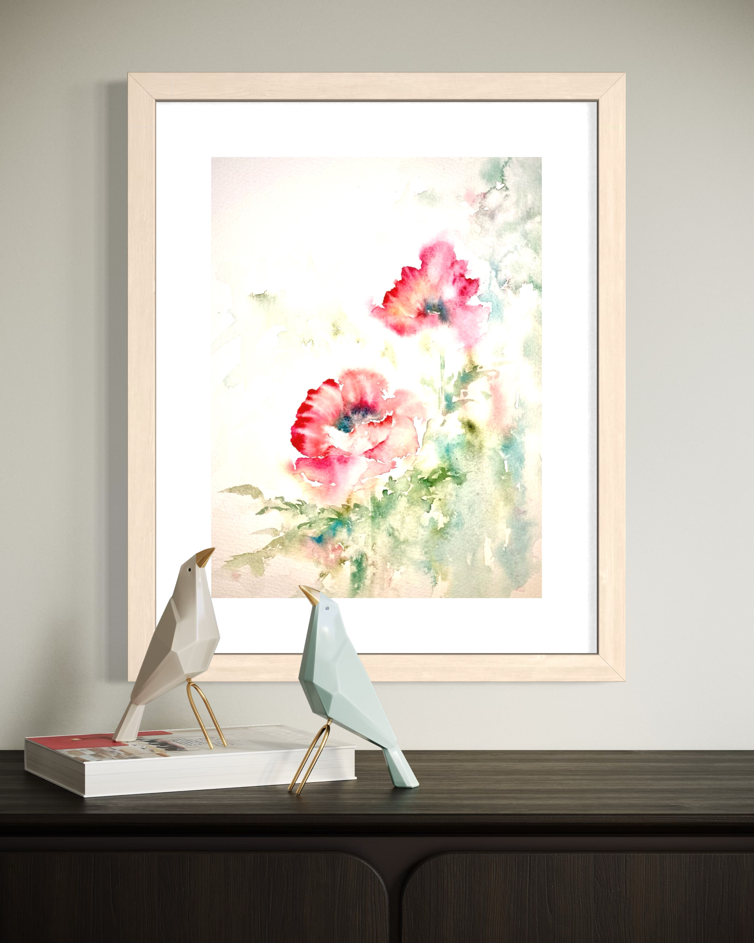 Poppy Winds — Original Watercolor Painting, 12 by 9 inches