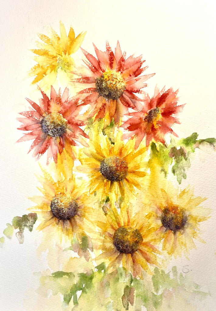 Summer Gathering — Original Watercolor Painting, 12 × 9 inches