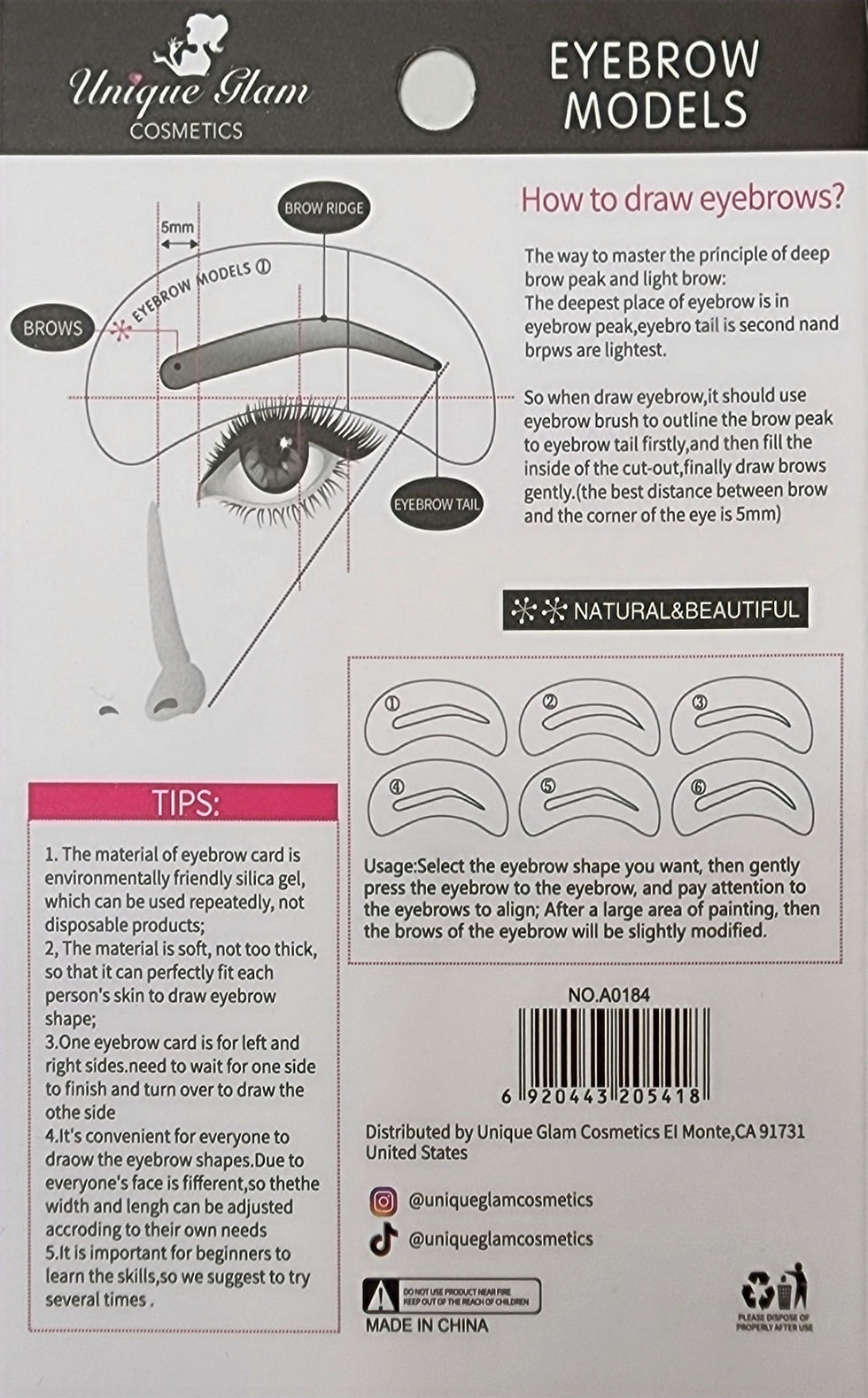 Thumbnail: EYEBROW STENCIL MODELS 6 PCS