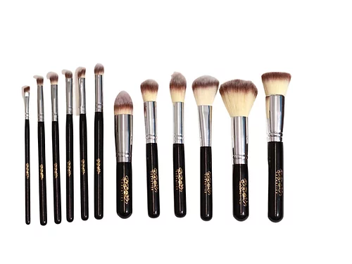 B. B & W COSMETICS- BLACK 12 PC MAKEUP BRUSHES