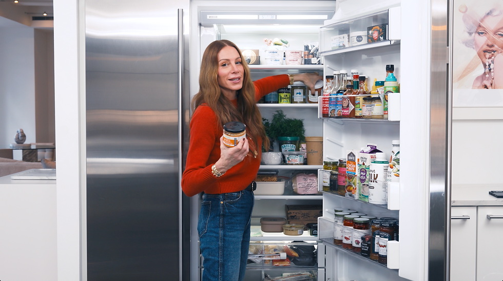 Jennifer Fisher in her fridge with her favorite products
