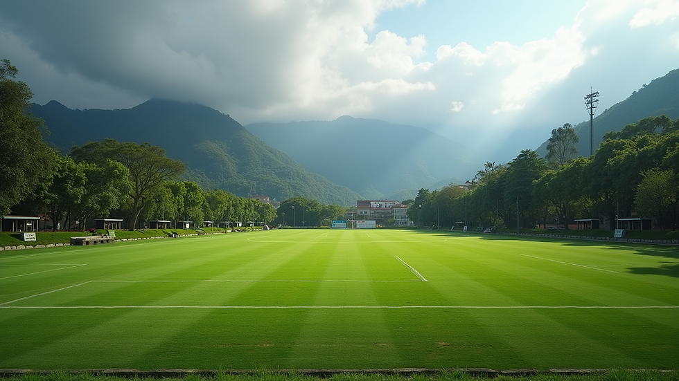 Vista panorámica de un campo deportivo en Medellín