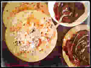 Pancakes et chocolat.