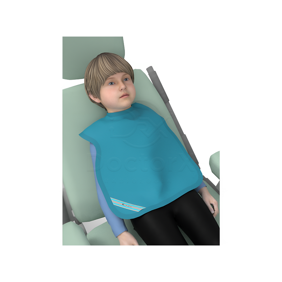 Miniatura: Avental Plumbífero Periapical, para paciente infantil 0,25mm Pb 60x45cm - Verde Água