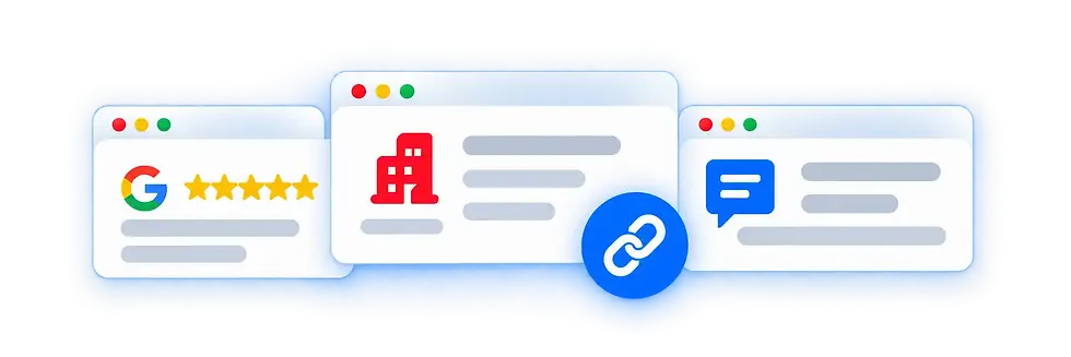 Connected source cards and review badge.webp