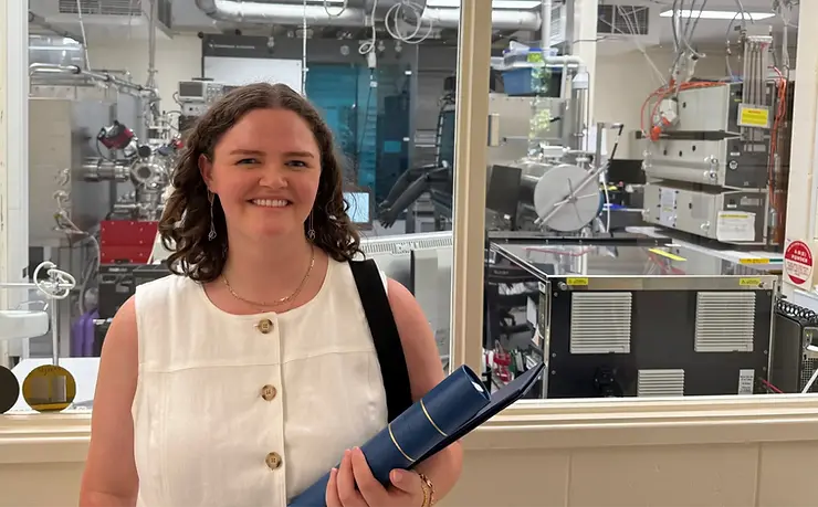 Charli Fell received the ANU University Medal for Engineering for her research into degradation mechanisms of perovskite solar cells.