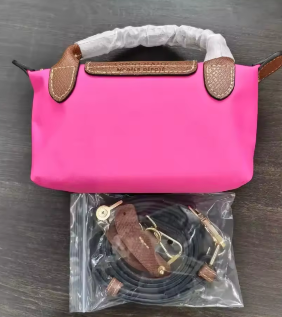 Thumbnail: Longchamp-style Mini Crossbody Pouch for Women - Adjustable Strap