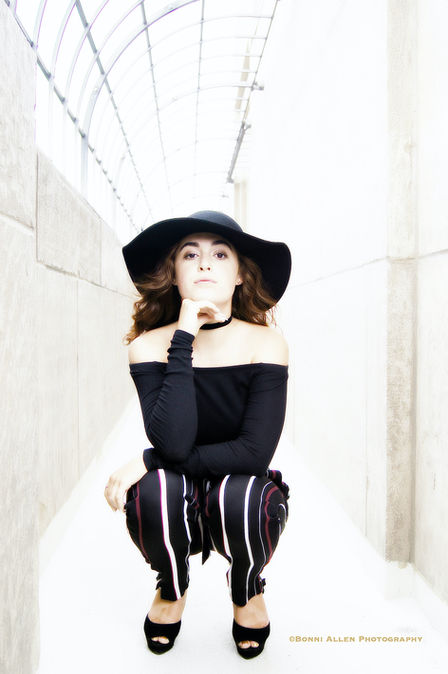 Senior portrait of country singer songwriter, Selina Brills, photographed by Bonni Allen.