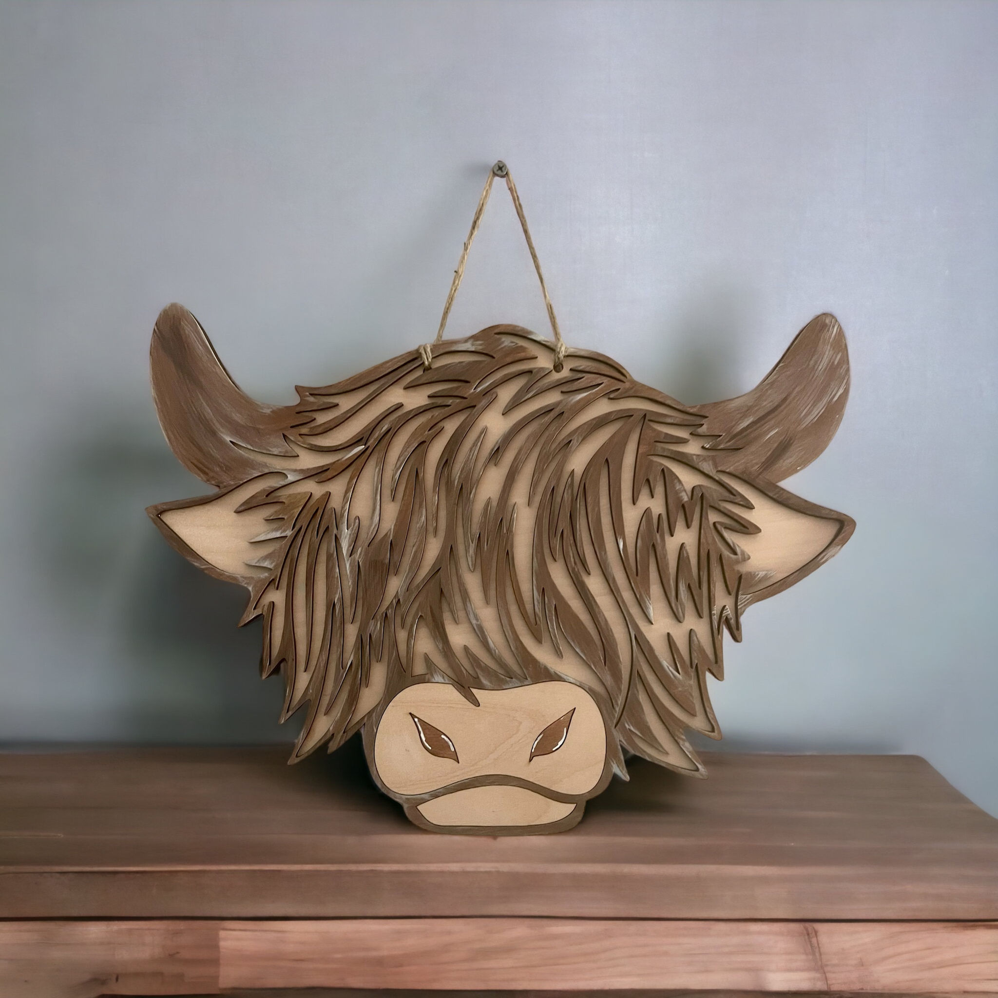 New Highland Cow Doorhanger 