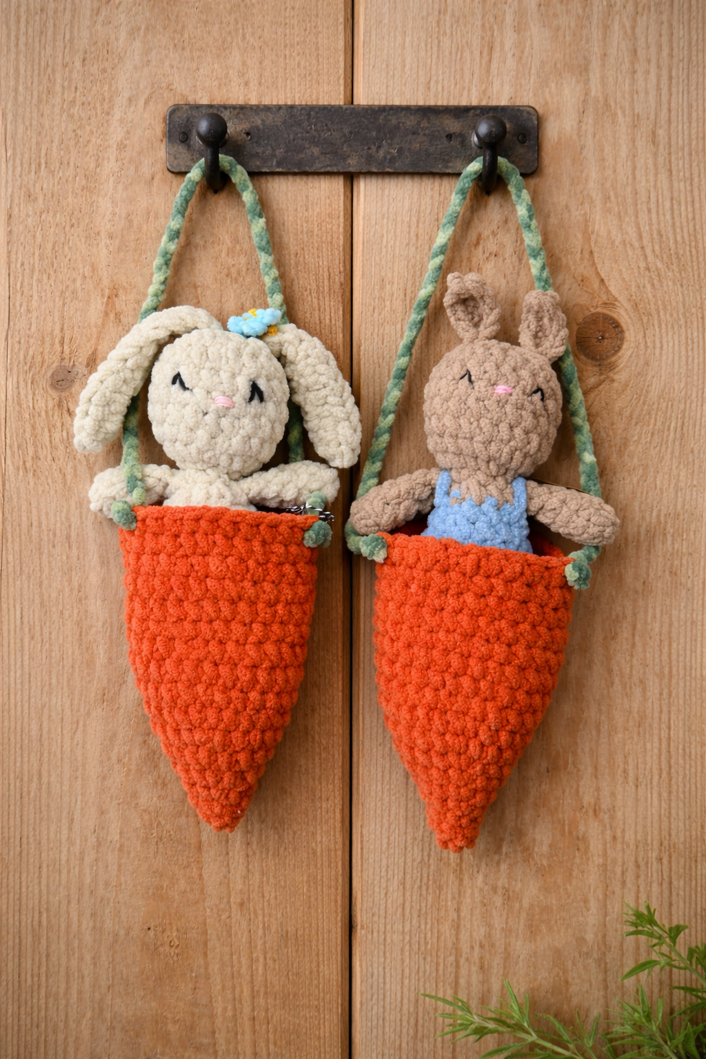Carrot purse with bunny friend