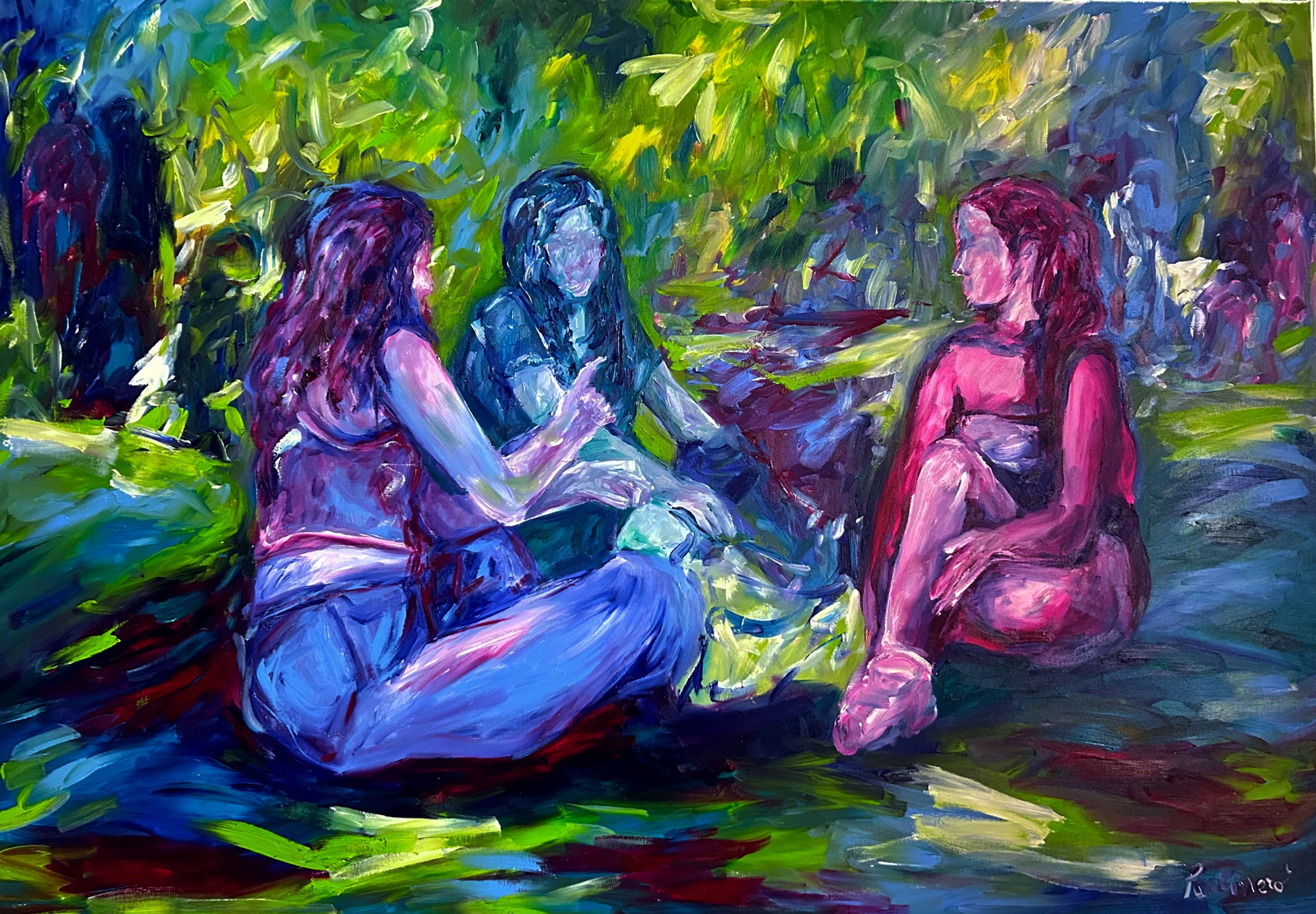 "Amiche" olio su tela cm 82x118