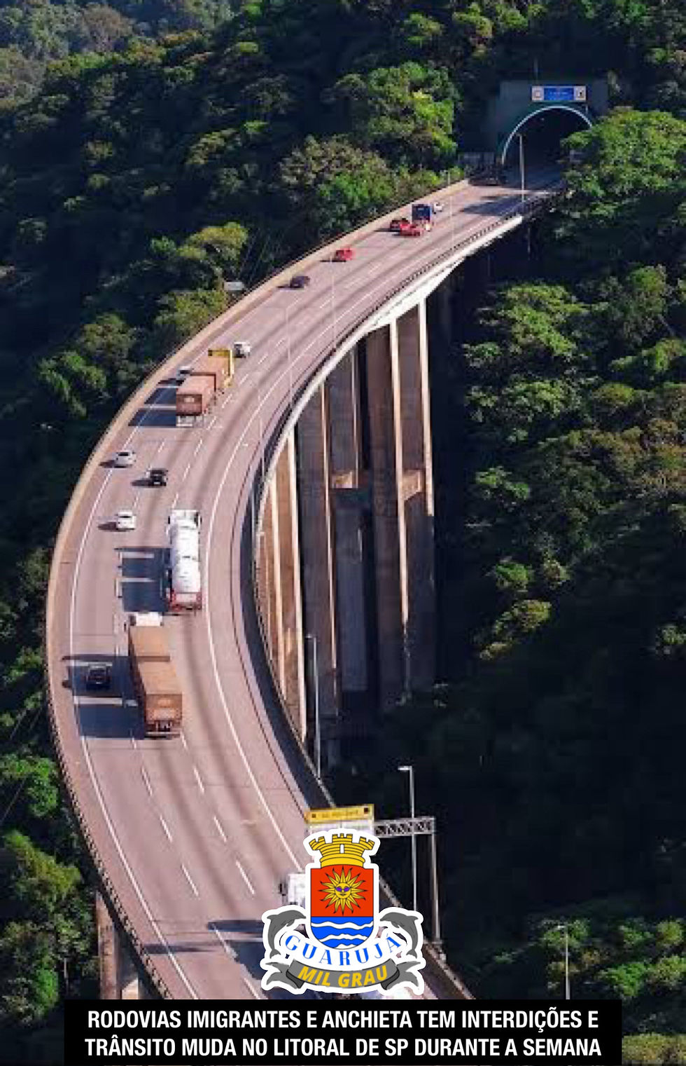 RODOVIAS IMIGRANTES E ANCHIETA TEM INTERDIÇÕES E TRÂNSITO MUDA NO LITORAL DE SP DURANTE A SEMANA