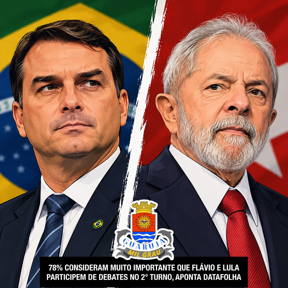 78% CONSIDERAM MUITO IMPORTANTE QUE FLÁVIO E LULA PARTICIPEM DE DEBATES NO 2° TURNO, APONTA DATAFOLHA