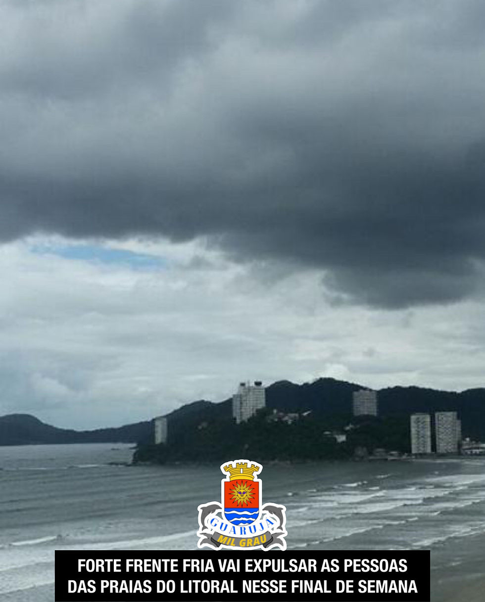 FORTE FRENTE FRIA VAI EXPULSAR AS PESSOAS DAS PRAIAS DO LITORAL NESSE FINAL DE SEMANA