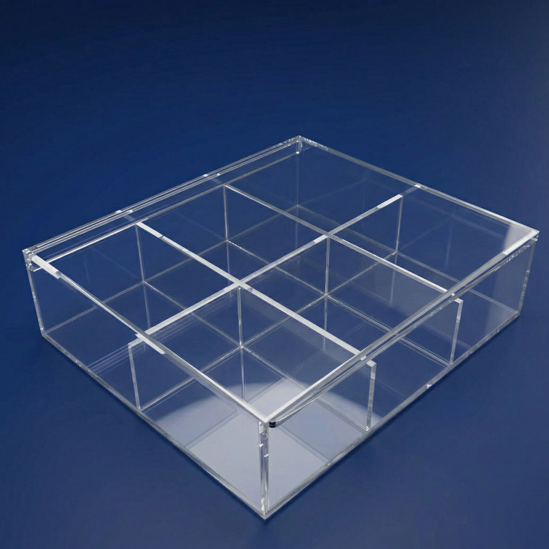 Caixa Organizadora em Acrílico com Divisórias -25x15x7