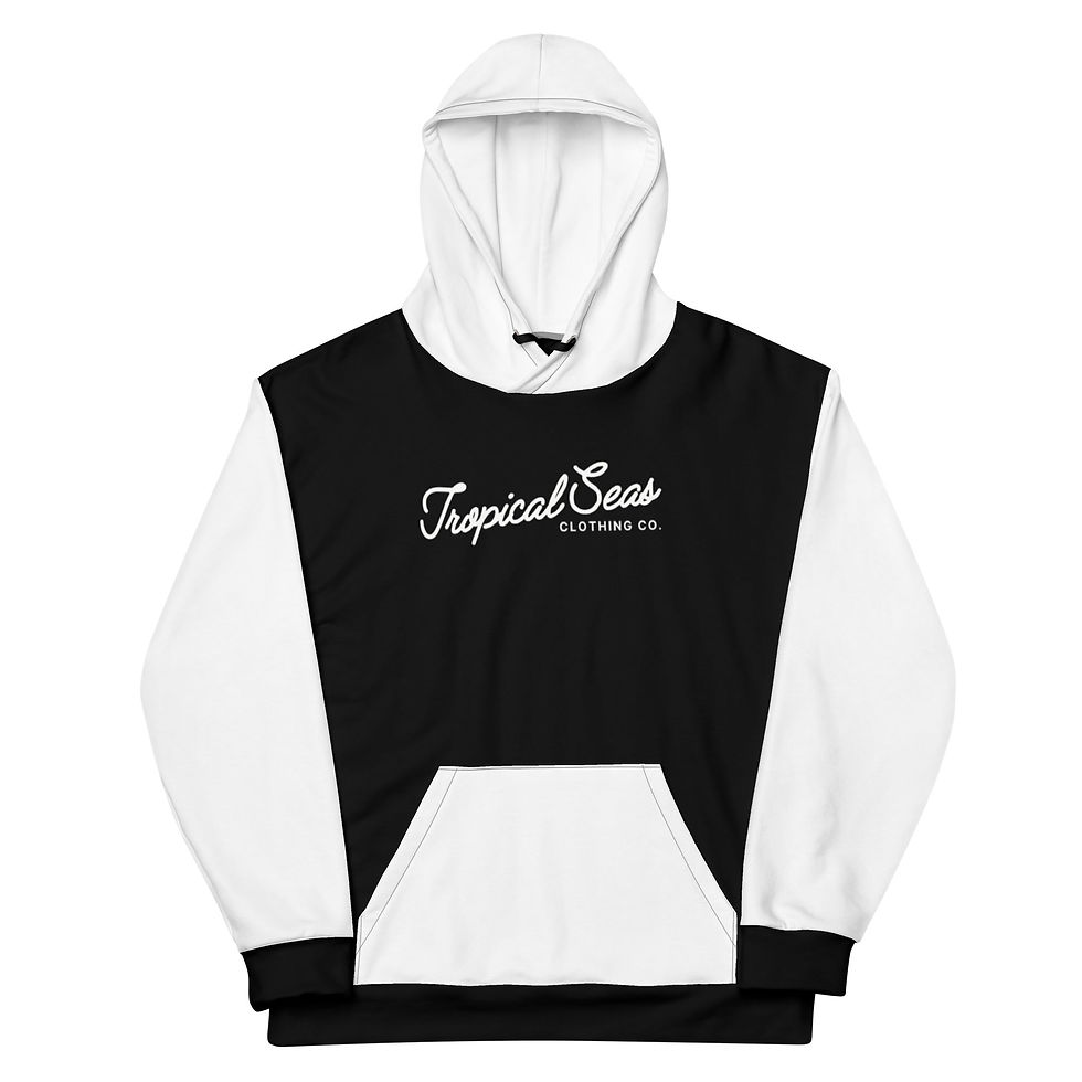 Thumbnail: Black & White Two-Toned Tropical Seas Hoodie