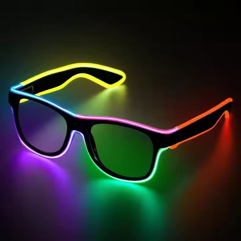 Thumbnail: Glow in the Dark Multi-Color LED EL Wire Light-Up Glasses