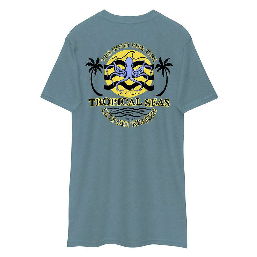 Thumbnail: Men's Tropical Lets Get Kraken Octopus T-shirt