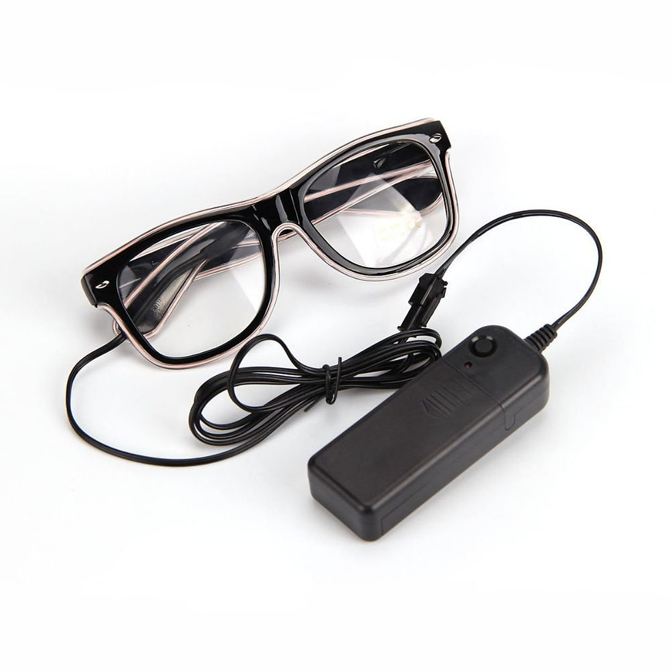 Thumbnail: Glow in the Dark Multi-Color LED EL Wire Light-Up Glasses