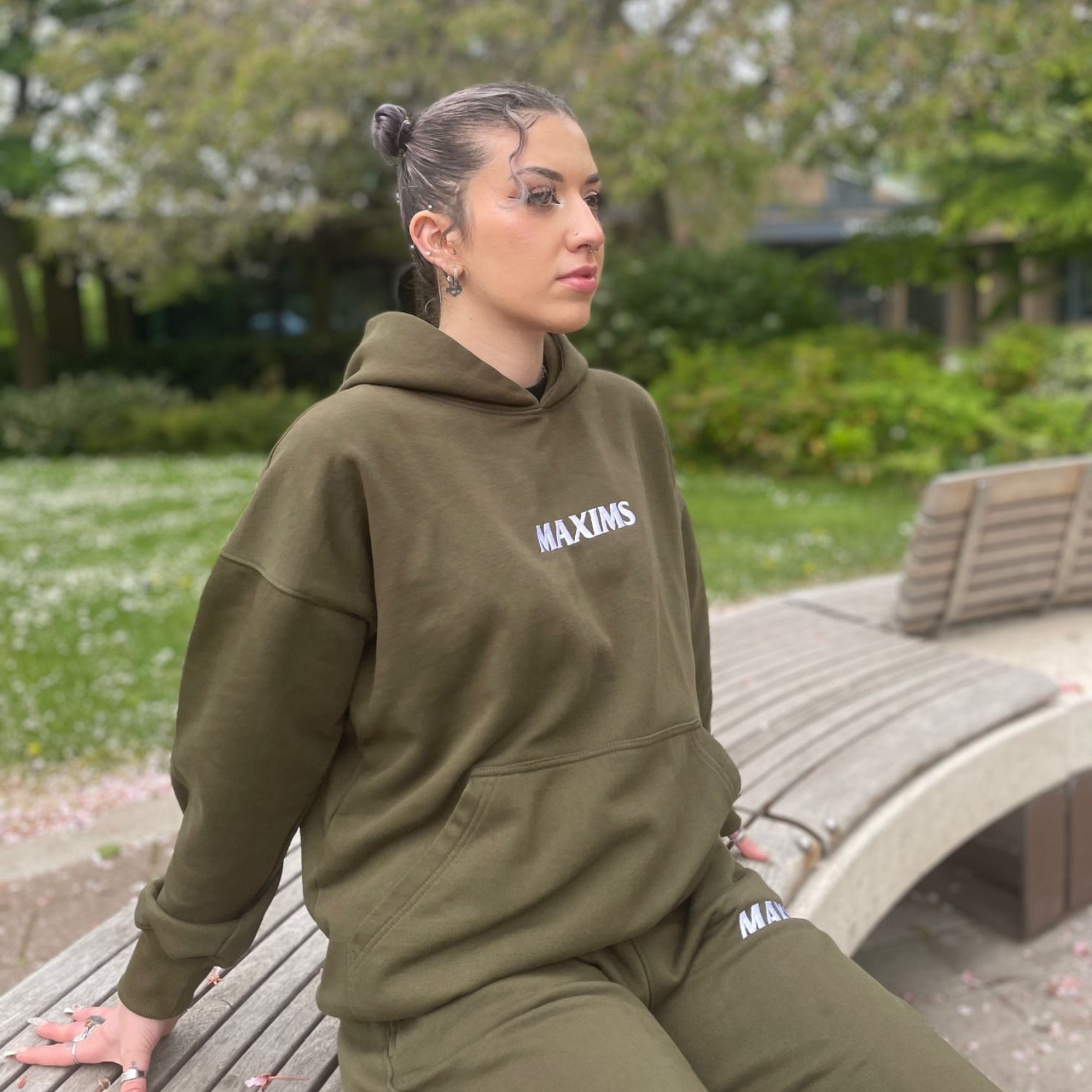 Maxims Cozy Olive Green Tracksuit