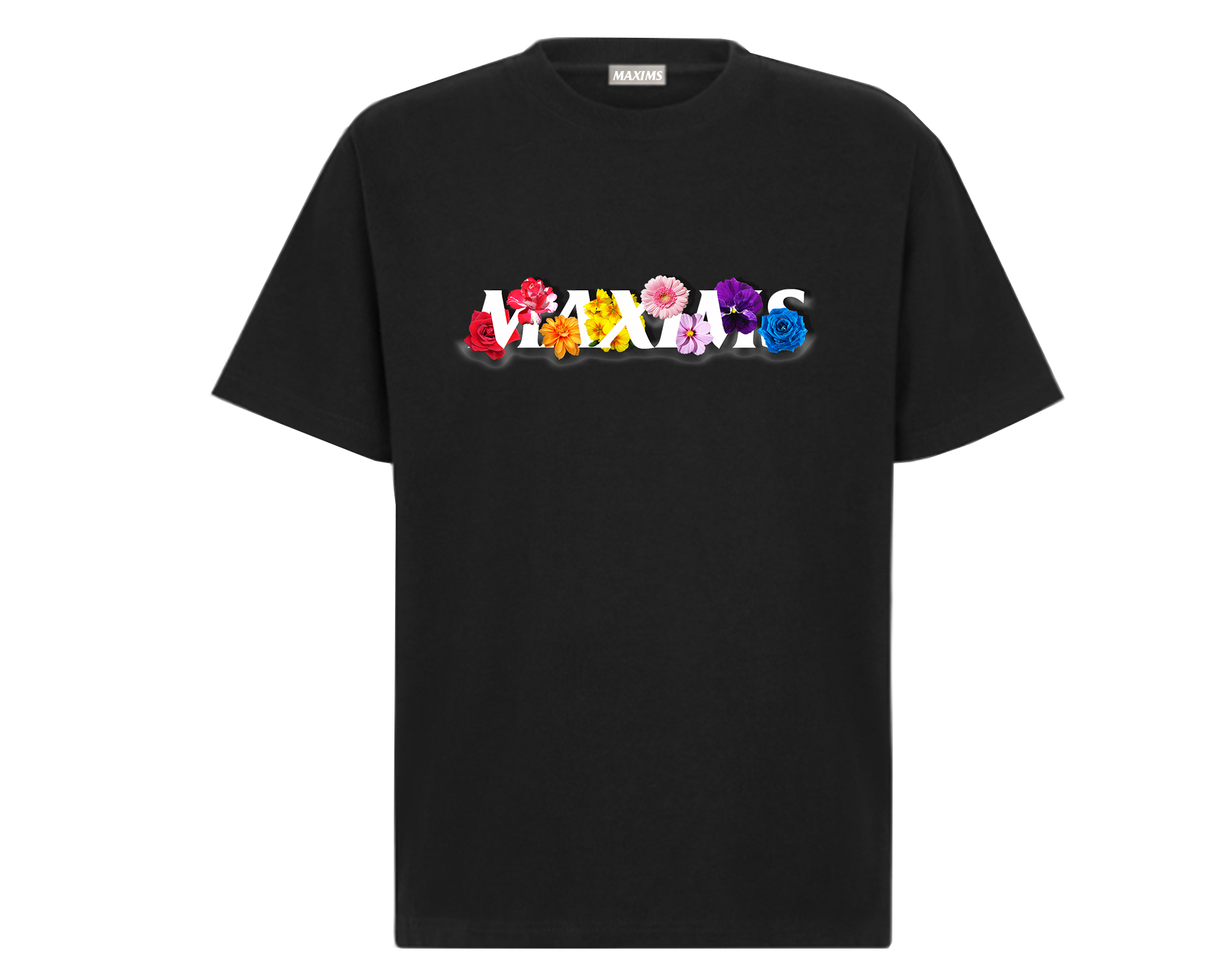 Maxims Floral Black T-Shirt