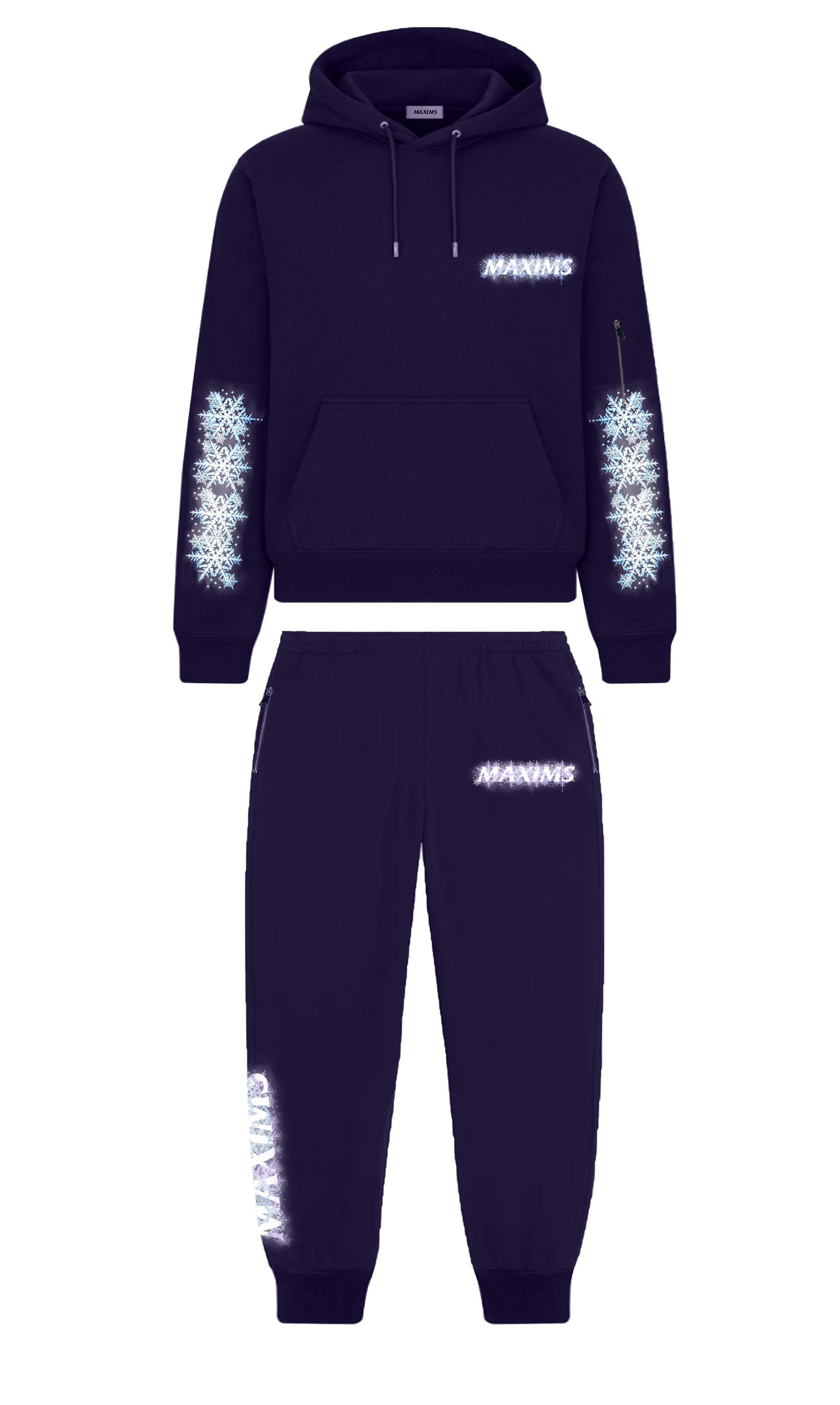 Maxims Snow Navy Blue Pullover Tracksuit