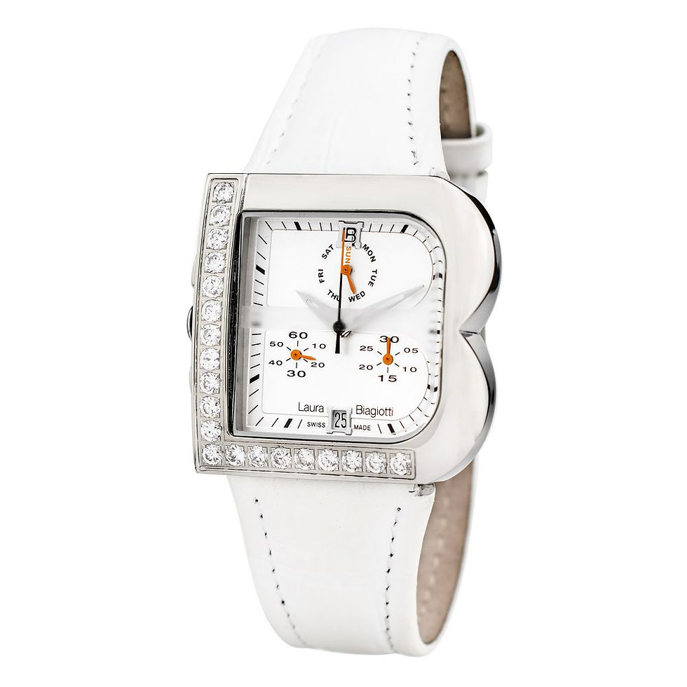 Laura Biagiotti White Leather Dress Watch