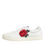 תמונה ממוזערת: Dolce & Gabbana White Leather Rose Embroidery Low-Top  Shoes