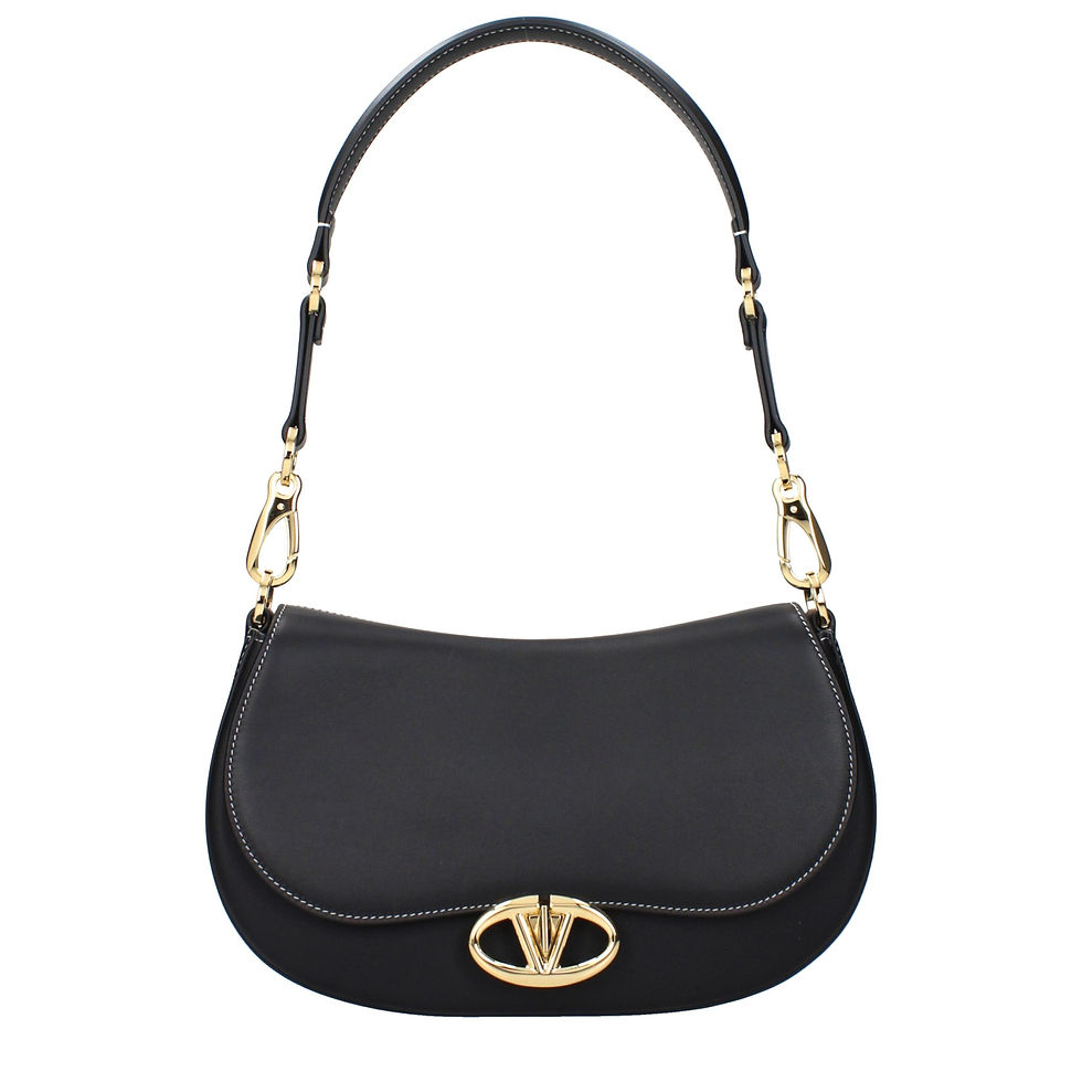 Valentino Garavani Black Leather Shoulder Bag