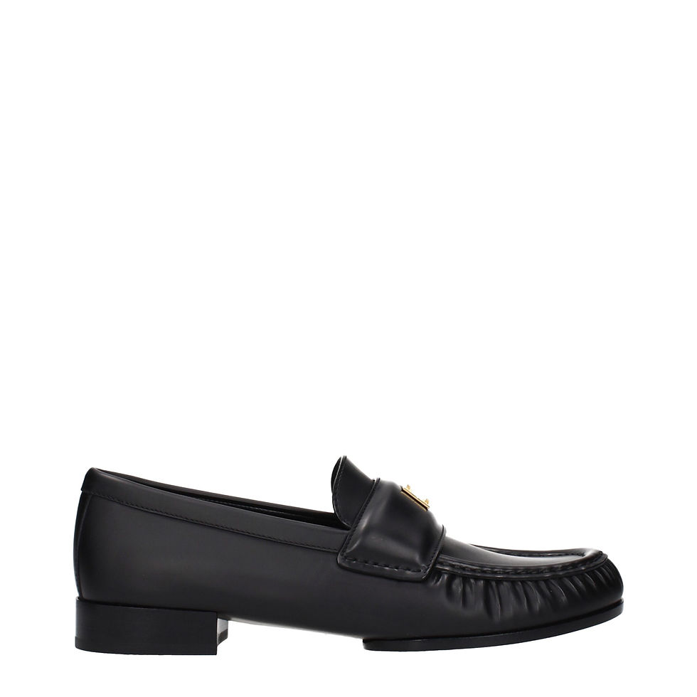 Givenchy Black Leather Slip-On Loafers