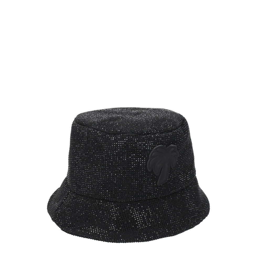 Palm Angels Black Cotton Bucket Hat