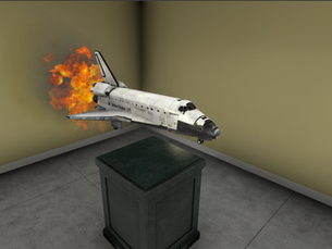 A particle effect on a model