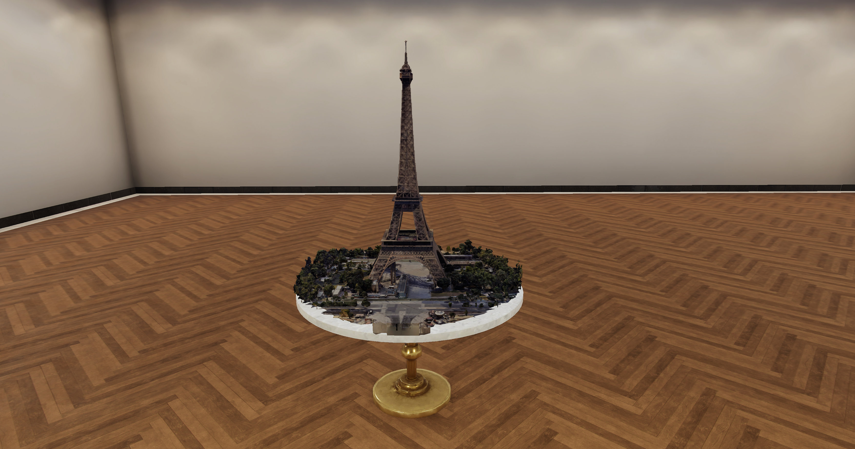 3D Scan of Eiffel Tower scaled to fit into a smaller room