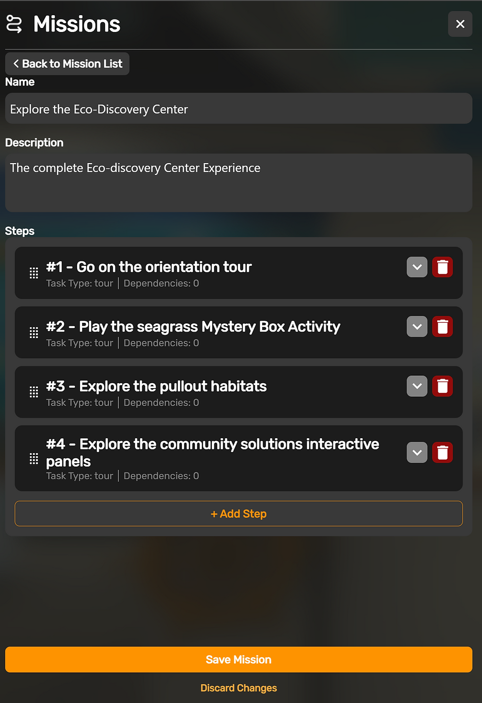 A Mission With Steps Defined