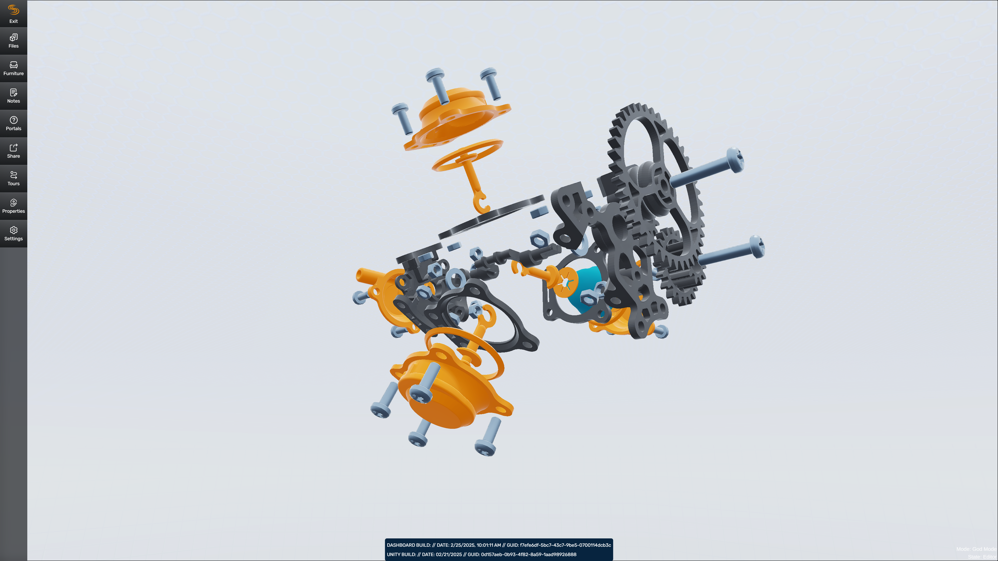 Multi-meshed 3D Model of CAD assembly