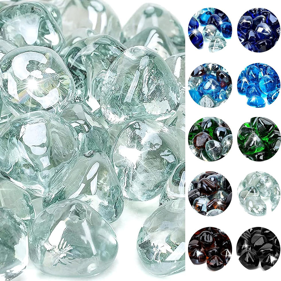 Thumbnail: onlyfire 10-Pounds Fire Glass Diamonds for Propane Fire Pit, 1 Inch Reflective 