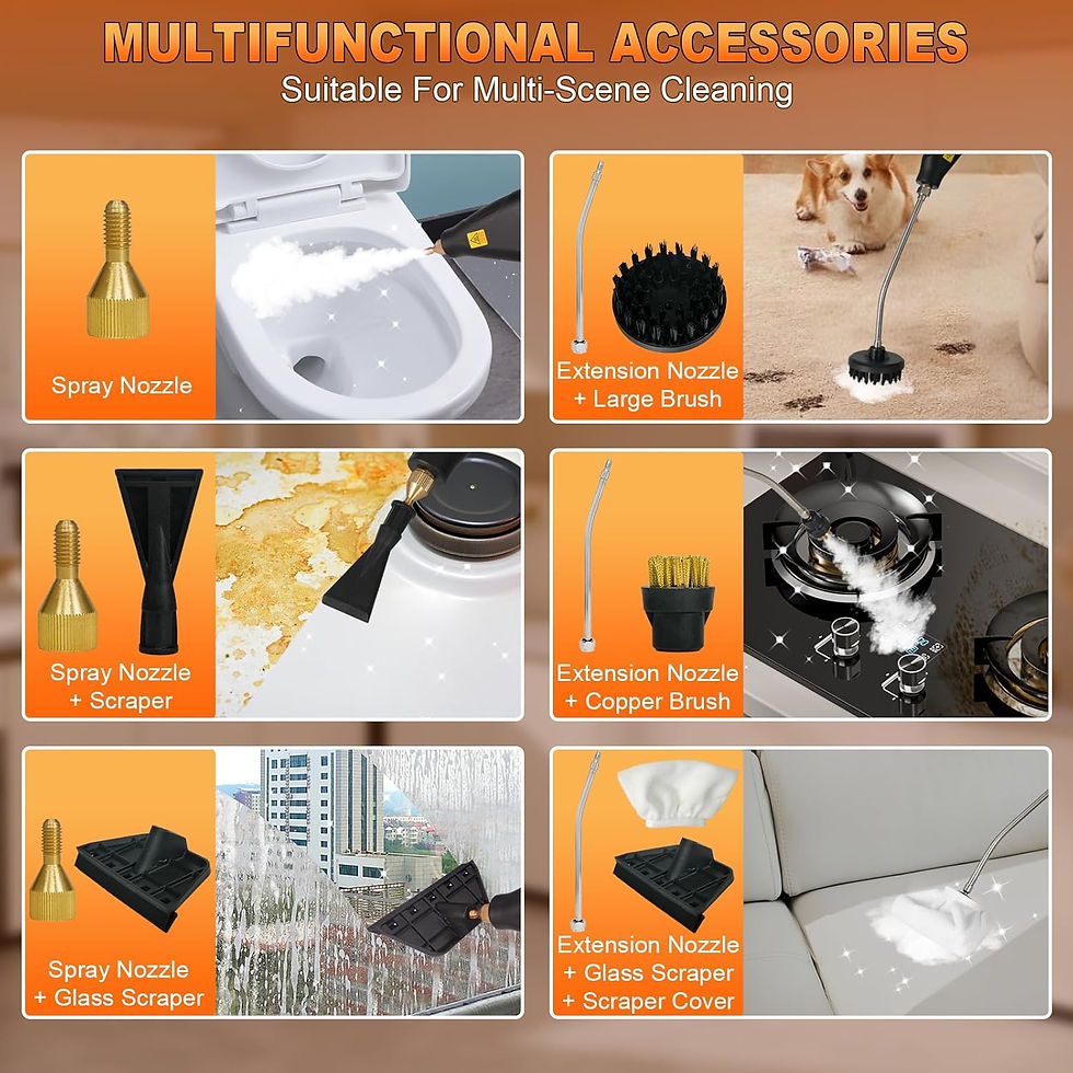 Thumbnail: 15-IN-1 Handheld Portable Steam Cleaner【2800W Powerful Motor】【6 Level Pressure 
