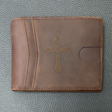Burnished Cross Wallet | DaughtersofMaryPress