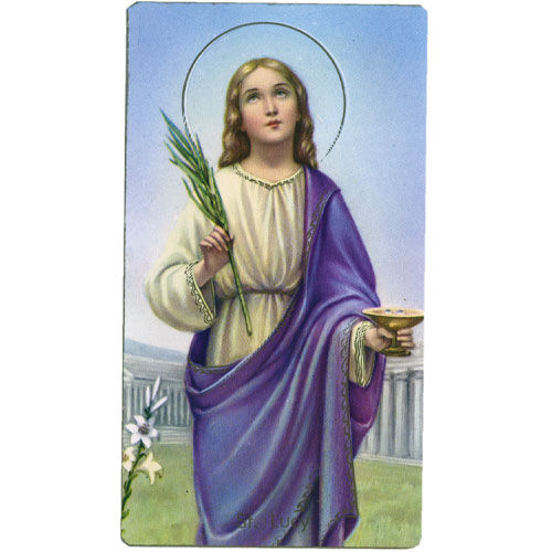 Saint Lucy Holy Card