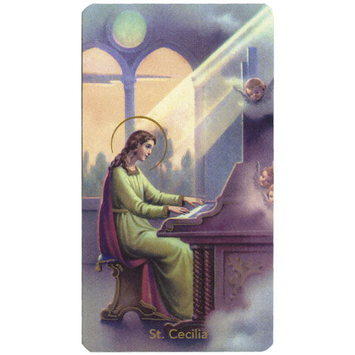 Saint Cecilia Holy Card
