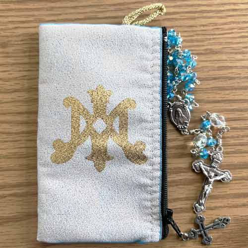 Thumbnail: Our Lady of Grace Tapestry Rosary Pouch
