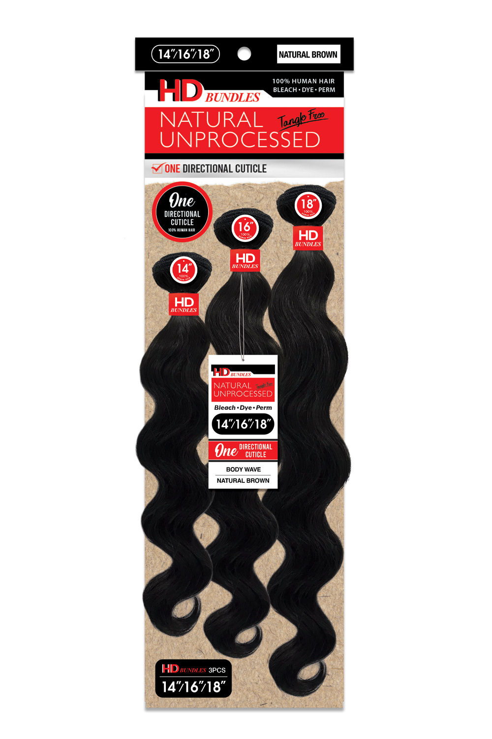 NATURAL UNPROCESSED HD BUNDLES 3PCS - BODY WAVE