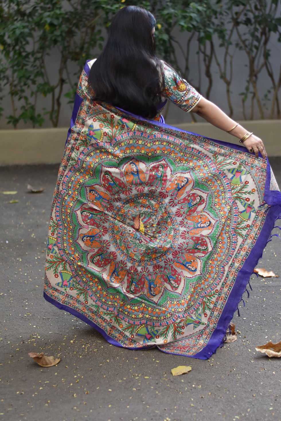 Thumbnail: Vibha Handpainted Madhubani Tussar Silk Saree