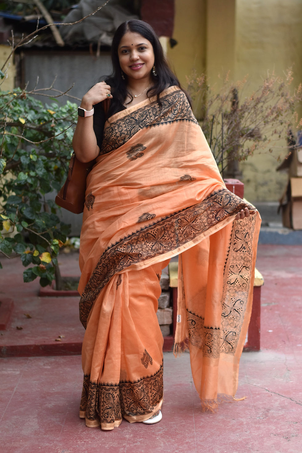Thumbnail: Geetanjali : ‘Chandrika’ Handpainted Madhubani Chanderi Cotton Silk Saree