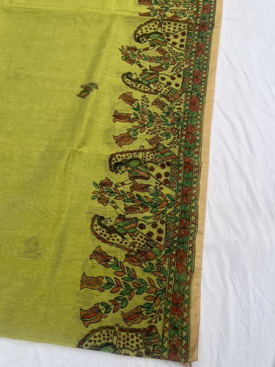Thumbnail: Handpainted Madhubani Chanderi Cotton Saree